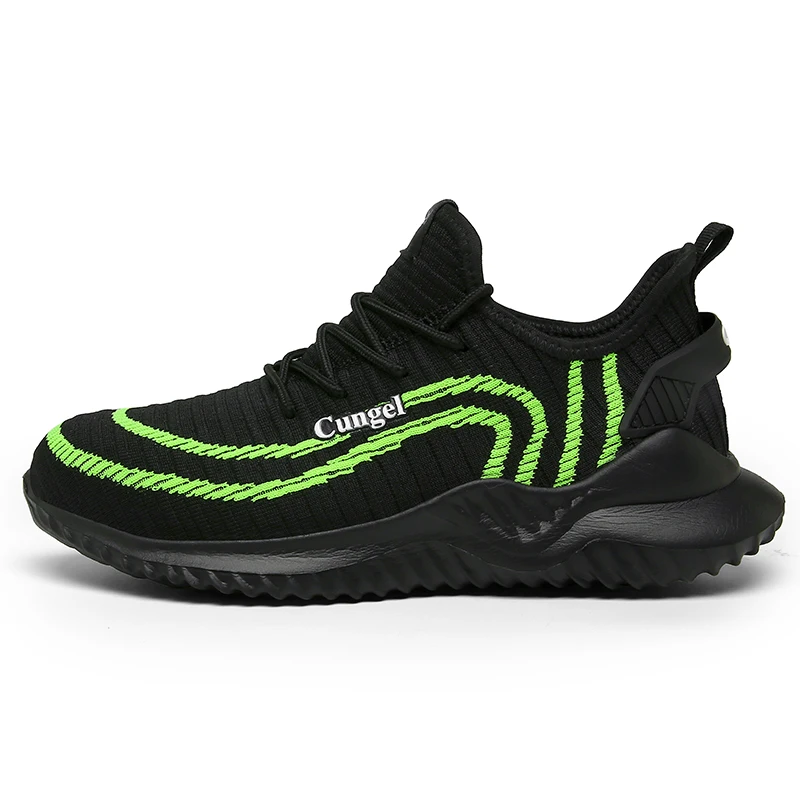 

Lightweight Men Breathable Mesh Safety Working Shoes Anti-smashing Steel Toe Protective Work Sneakers soft bottom size 39-46