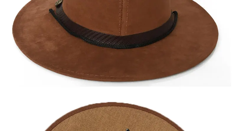 YY Faus замшевые ковбойские кепки для мужчин для прогулок джазовая шляпа широкий короткий пояс Панама Cowgril Chapeau Cowboy Femme NZ001