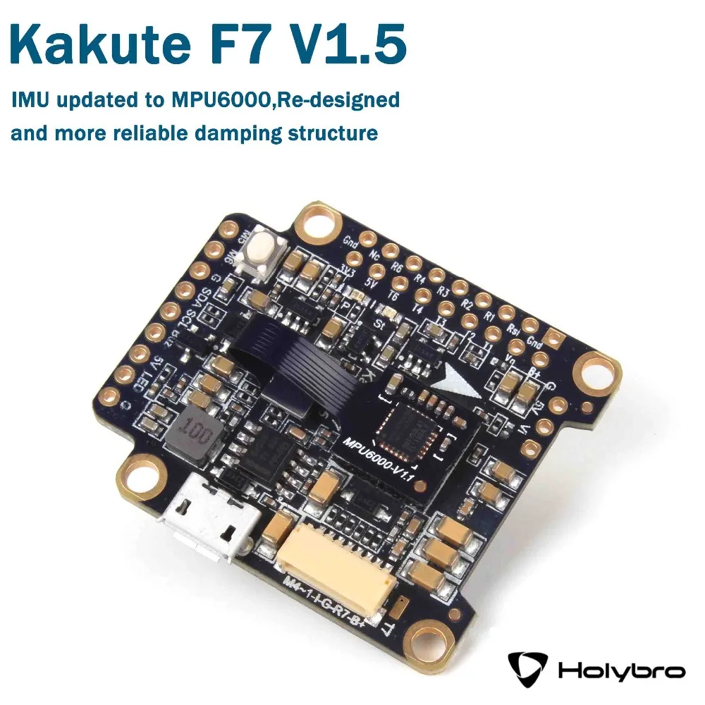 Holybro Kakute F7 V1.5 контроллеры полета Встроенный OSD PID IMU MPU6000 поддерживает BLHeli интегрированные BMP280 SCL/SDA колодки