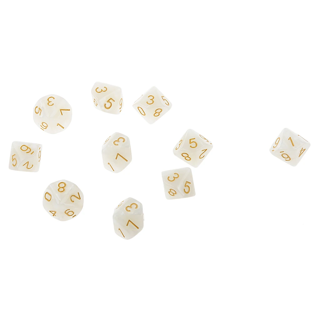 20x 22mm Ten Sided Dice D10 for Playing Dungeons D&D TRPG Roleplay Game Toys Party Gambling Dices Game Digital Dices