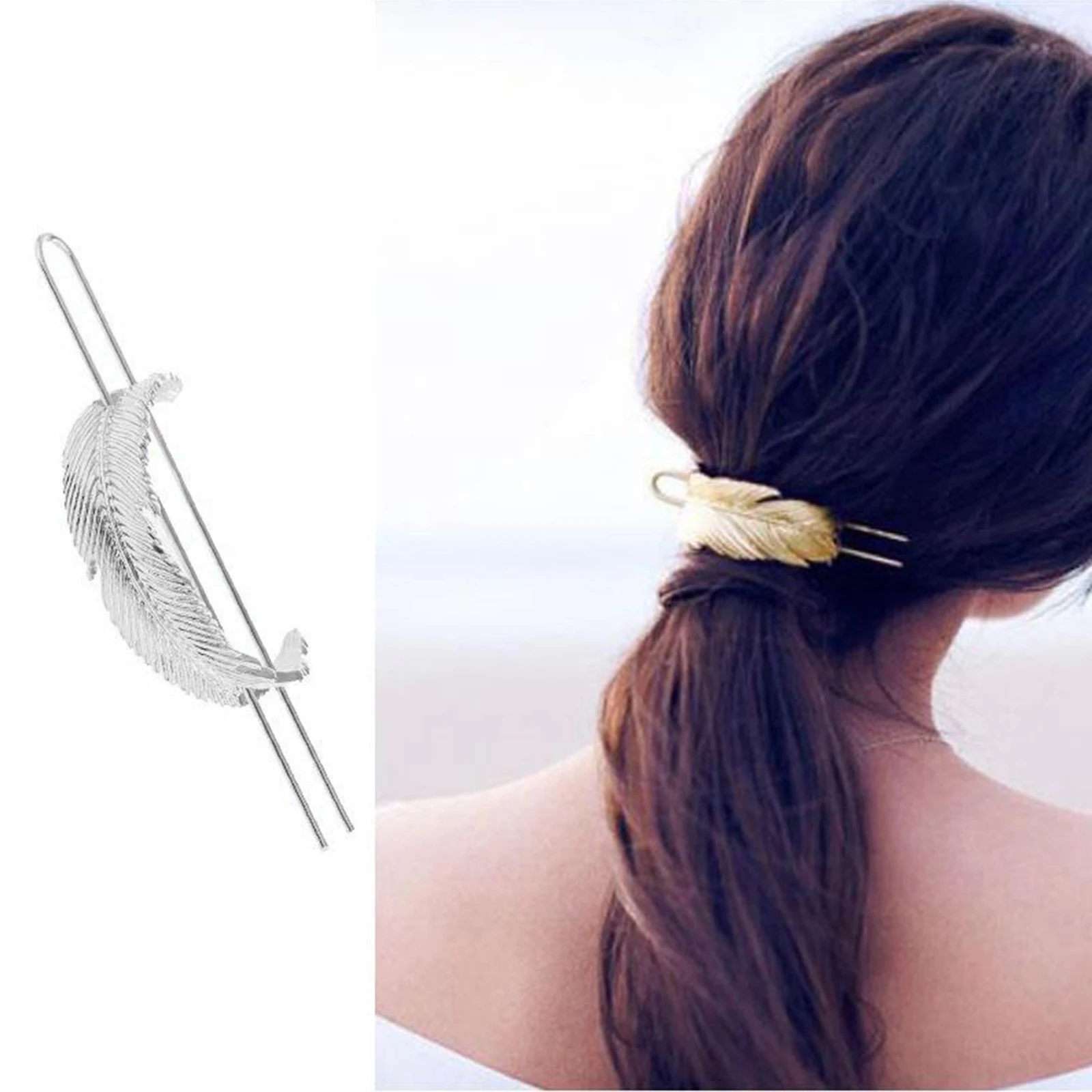 Feather Bun Cuff Hair Pins Vintage Hair Stick Women Hair Accessories Updo Tools