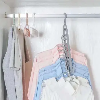 

Multifunction Magic Clothes Hanger Practical Closet Space Clothes 3D 9 Saving Organizer Hangers Wholesale Magic Holes Space L3U6