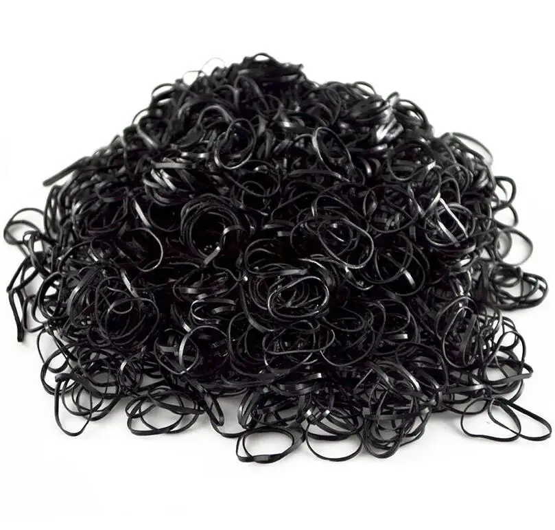 2000 шт./пакет резинки Hairband Веревка хвост держатель цветной прозрачный черный плетение резинка для волос для маленьких девочек - Цвет: black