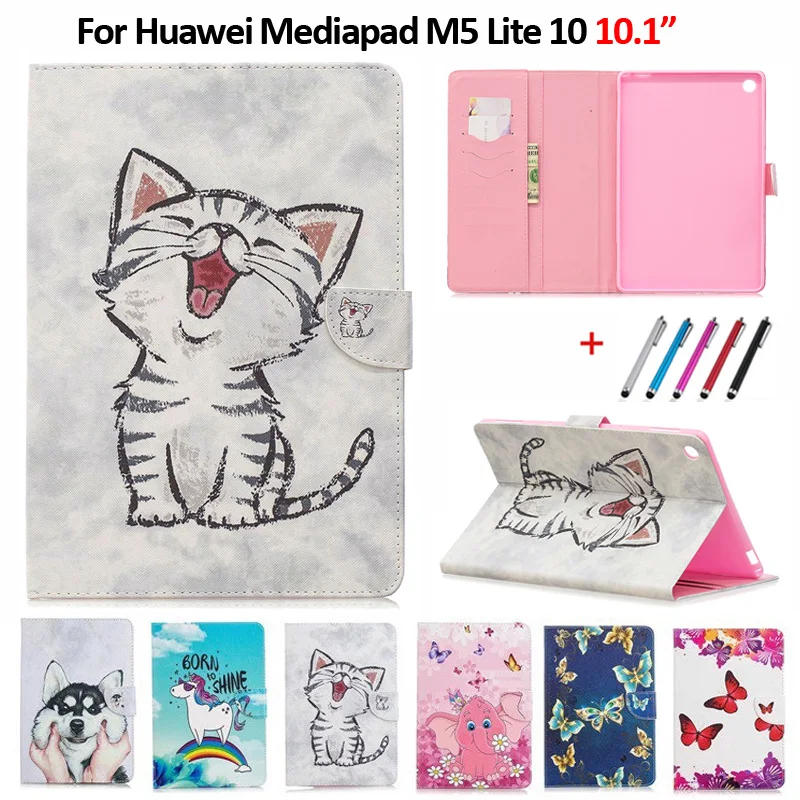 Чехол для планшета с милым котом единорогом щенком Etui Huawei Mediapad M5 Lite чехол 10 1 дюйма