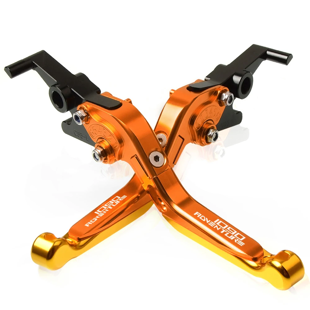 Orange17 Мотоцикл рычаг Cnc Регулируемая Складная удлинение Алюминий сцепные рычаги для KTM 1090 Приключения 2013 - Цвет: Orange17