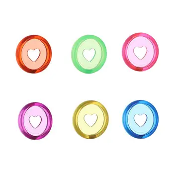 

20pcs 24mm Transparent Heart Binder Rings Mushroom Hole Loose Leaf Notebook Disc