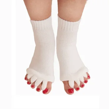 

1 Pair Five Toes Separators Socks Hallux Valgus Corrector Bunion Adjuster Foot Care Orthopedic Straightener Socks for Pedicure