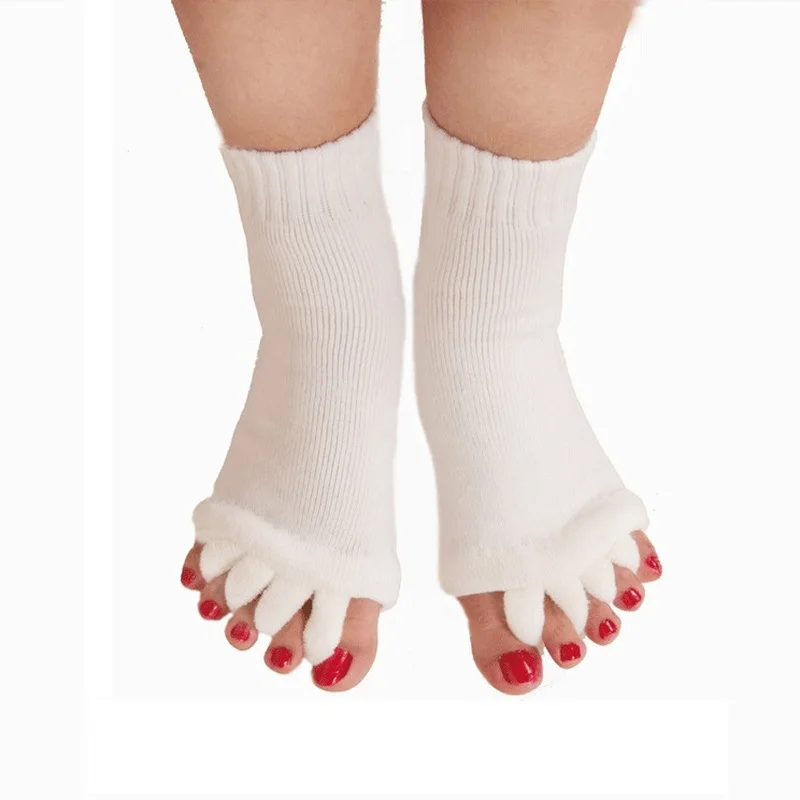 1 Pair Five Toes Separators Socks Hallux Valgus Corrector Bunion Adjuster Foot Care Orthopedic Straightener Socks for Pedicure