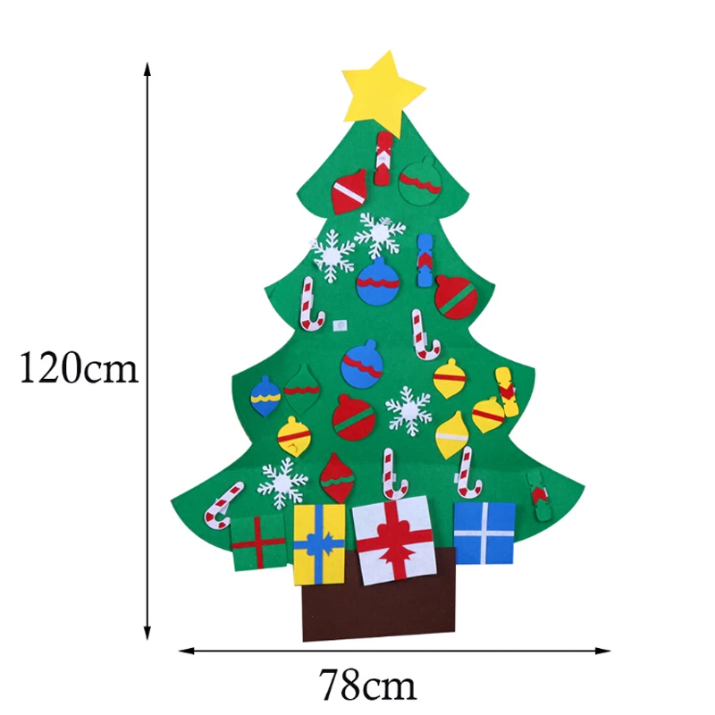 DIY войлочная Рождественская елка для малышей, рождественский подарок, настенная подвесная игрушка, съемное творчество "сделай сам", Наклейки для дома, наклейки на дверь, украшение, 3 цвета - Цвет: C