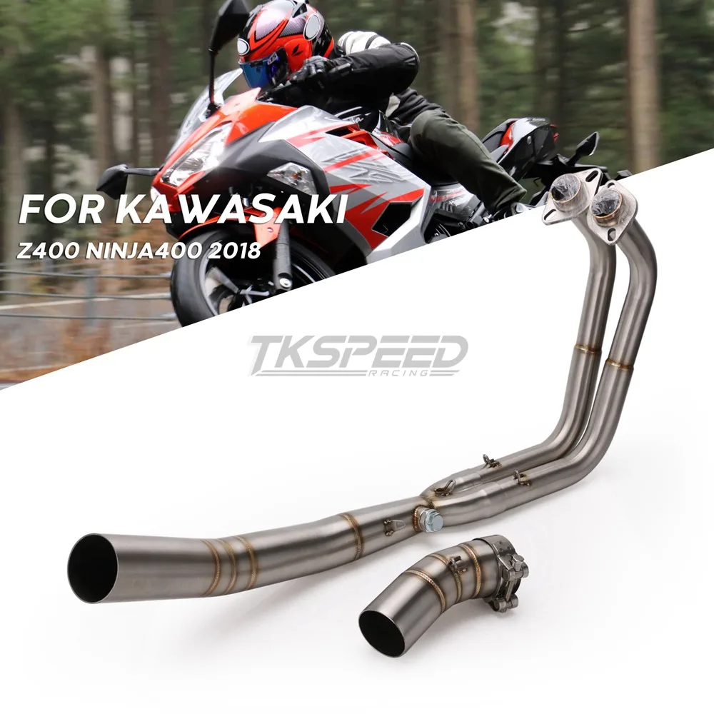 Глушитель выхлопной трубы для мотоцикла, полная выхлопная система для Kawasaki Ninja 400 EX400 z400 NINJA400 полная система