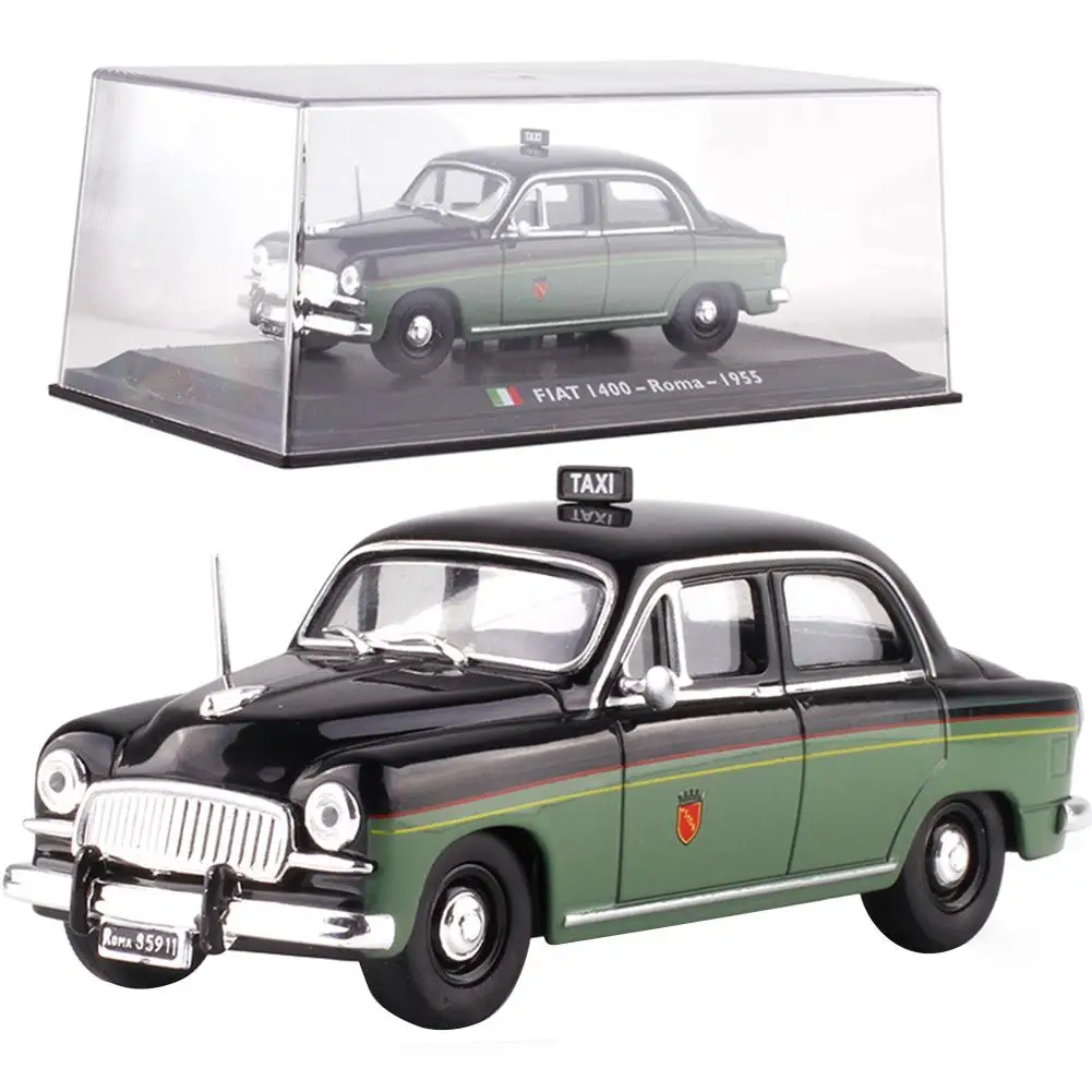 1:43 Classic Roman Taxi Alloy Car Model Toy With Display Case Collected Toys Alloy Plastic Rubber High Simulation Birthday Gifts