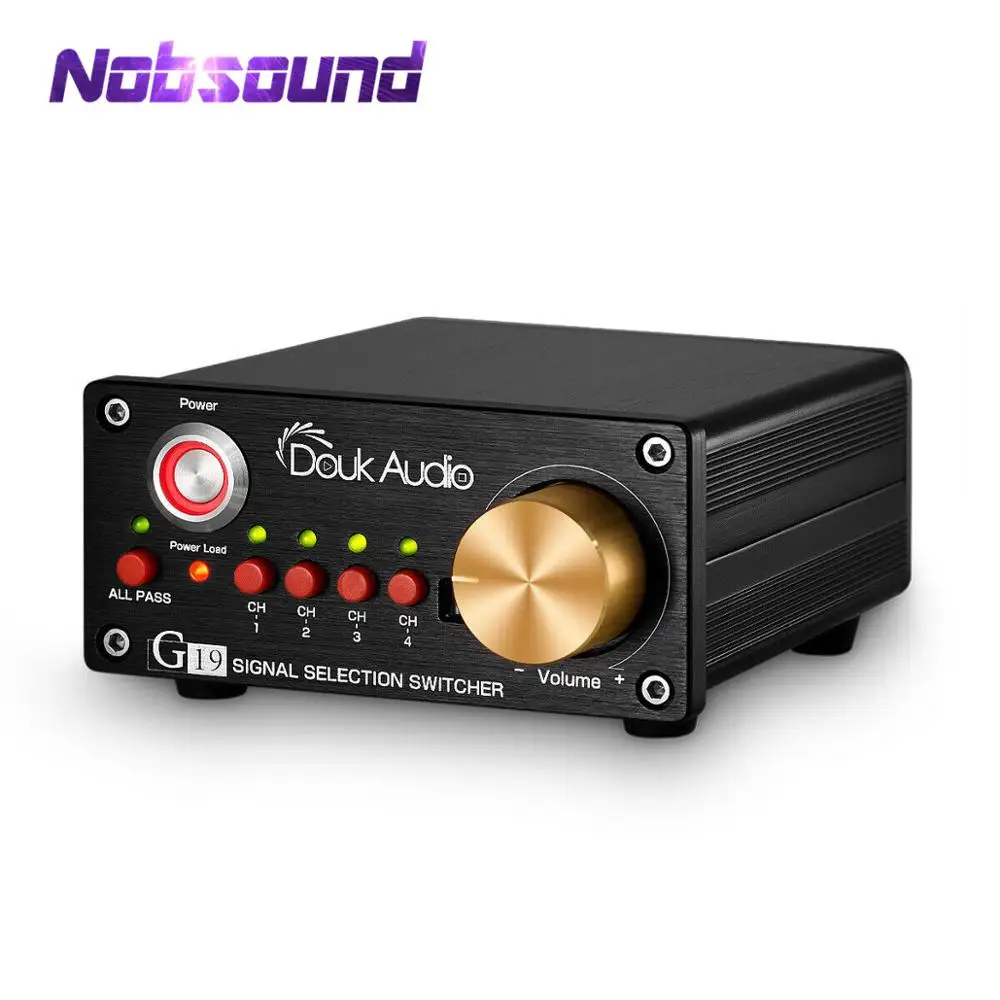 Nobsound Hi-end 4-way стерео RCA аудио ручной коммутатор коробка усилитель динамик селектор сплиттер