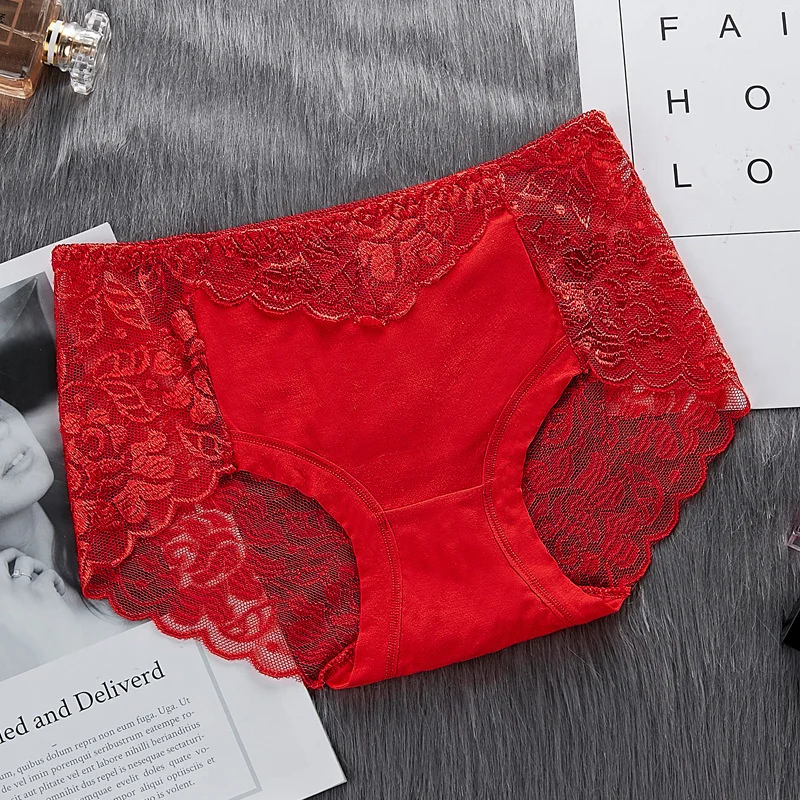 thumbnail image 1 of Ropa interior de algodón para mujer, bragas de encaje Sexy de cintura media, calzoncillos huecos para mujer, calzoncillos de elevación de cadera, lencería de talla grande, ssy58, 1 of 5