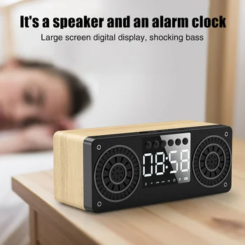 

FM Radio Bluetooth 5.0 U Disk TF Card Support Rechargeable Multi function Alarm Clock Speaker For desktop & TV