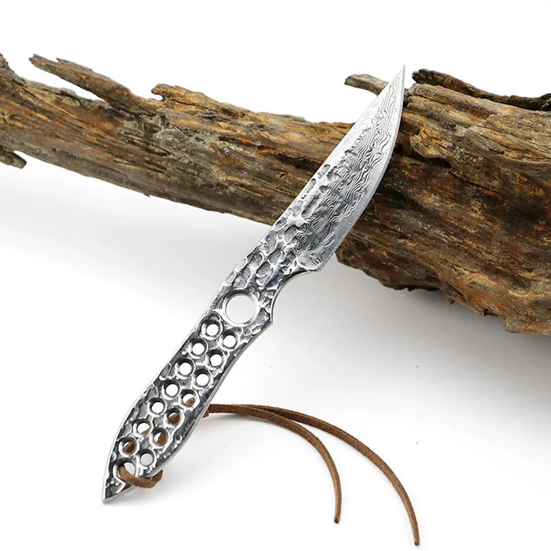 Details about   New Hole Handle Survival KnifeTools High Hardness Damascus Steel Fixed 