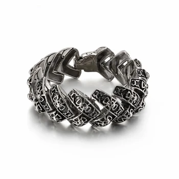 

Punk Chunky Twisted Link Chain Bracelet Men Stainless Steel Mysterious Skull Charm Bangle Homme Jewellry Accessories 2020