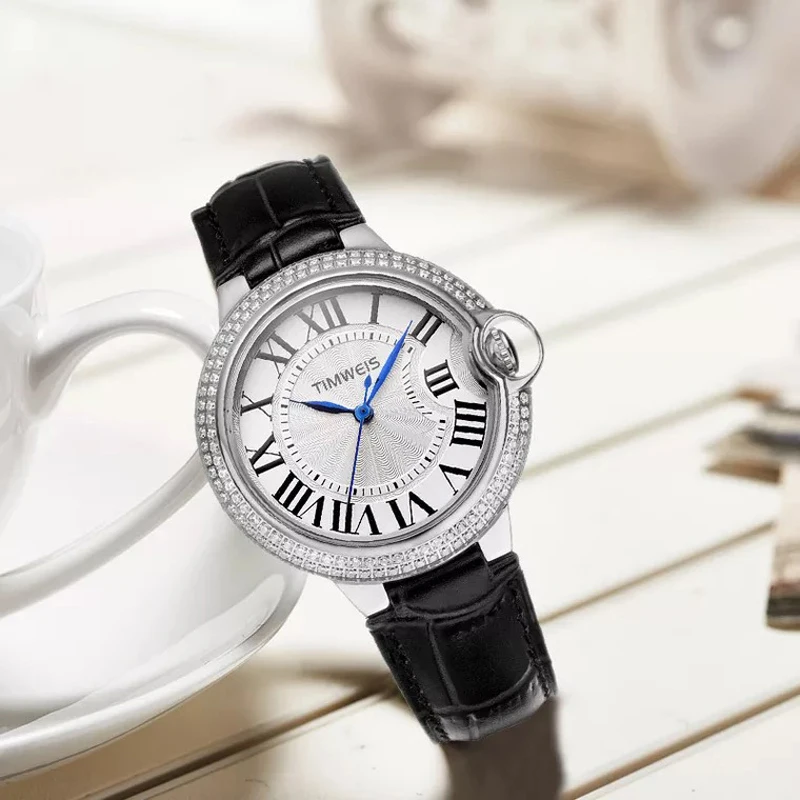 

Top brand quartz watch ladies waterproof leather watch watch fashion diamond romantic woman watch Relogio Faminino With Box