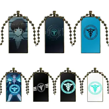 

Psycho Pass Logo Medical For Girls Gifts Glass Cabochon Choker Pendant Rectangle Necklace Bronze Color Jewelry