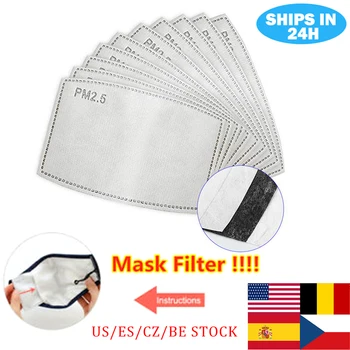

PM2.5 Anti Dust Mouth Mask FiltersReplaceable-slice 5 Layers Non-Woven Adult Activated Carbon Filter In Stock
