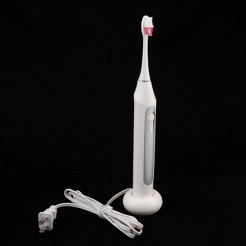 Adult Electric Toothbrush Dual Clean Rechargeable Battery Electric Tooth Brush with 3 Replacement Brush Heads