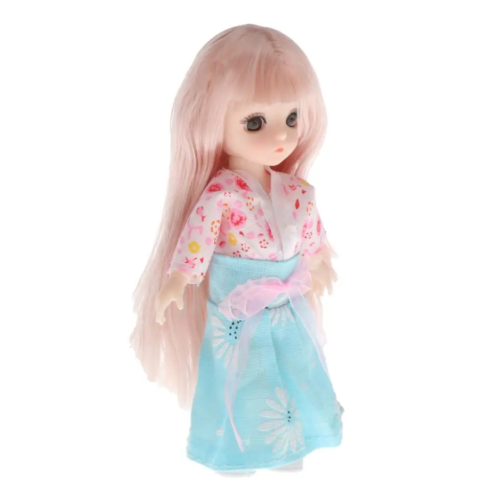 13 Moveable Jointed 16cm 1/12 Dolls Mini BJD Baby Hair Fashion Dolls Toy For Girls Gift