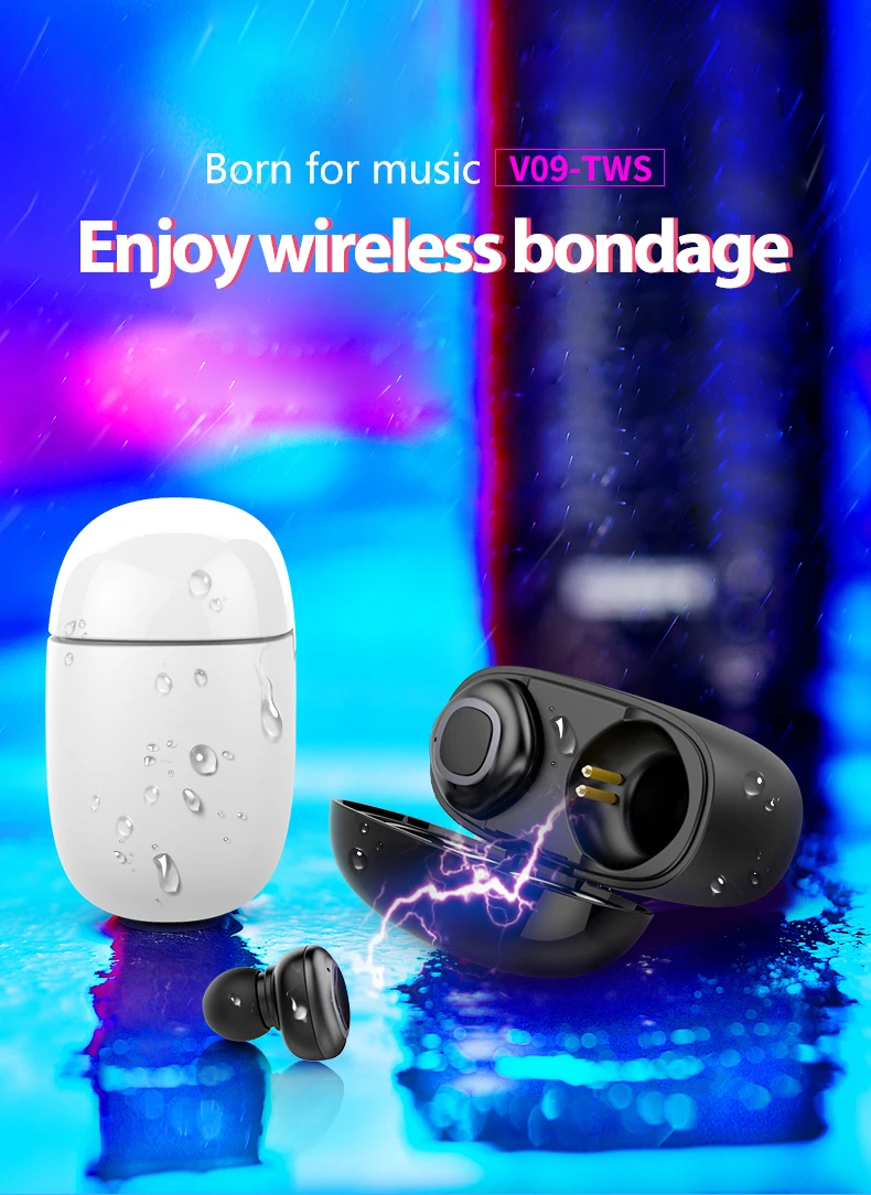 Fone de ouvido bluetooth com caixa de