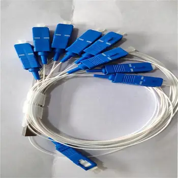 

50 PCS/Lot 0.9mm Steel Tube Fiber Optic PLC Splitter 1x8 SC/UPC Mini Blockless 1*8 SC/ UPC Connector