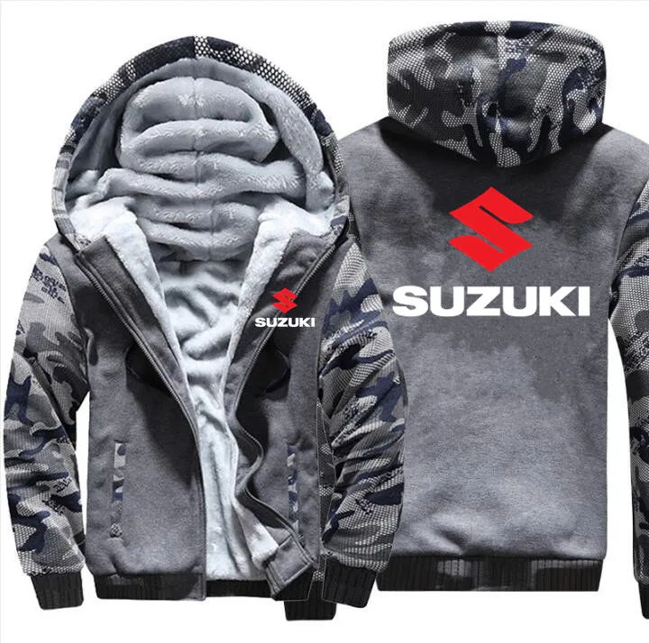 Новинка, размер S-5XL, новинка, suzuki, толстовки, зимняя куртка, Мужская, унисекс, повседневная, шерстяная подкладка, флис, Мужское пальто, толстовки, пуловер