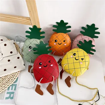 

Cute Small PU Bag For Children Kids Girls Little Pineapple Purse Crossbody Bag Christmas Gift Coin Purse Shoulder Bag Bolsa