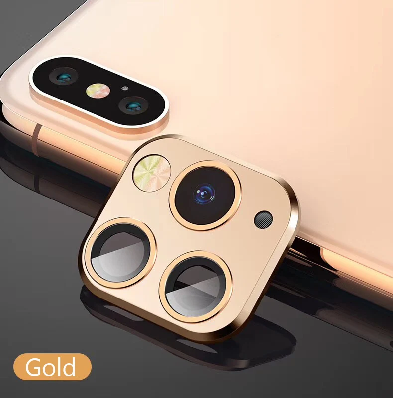 Gold For x xs max Adesivo наклейка на Рассеиватель камеры для Iphone Xr Xs Макс. Секунды изменяются на 11 Pro Макс. Поддельные наклейки для камеры s для Iphone 11 задняя крышка - Цвет: Gold For x xs max
