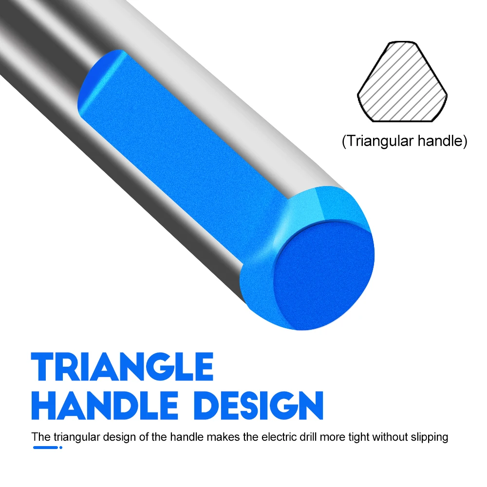 GUSIWU 5pcs 6pcs 7pcs Triangular-Overlord Handle Multifunctional Drill Bit Set Tungsten Steel Concrete Ceramic Drill Twist Drill