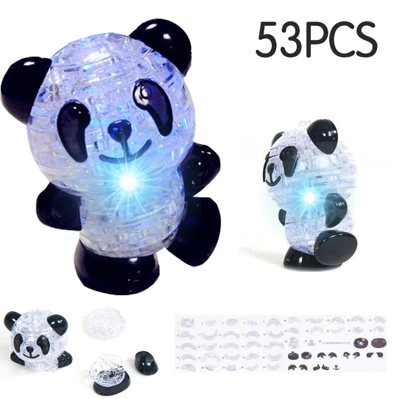 Diy головоломка, украшение, мебель, развивающие игрушки, 3D панда, светящаяся игрушка для моделирования, игрушки для детей и взрослых, головоломка