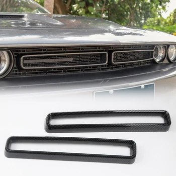 

For Dodge Challenger 2015 2016 2017 2018 2019 Exterior accessories ABS Carbon Fiber Front Center Grille Cover Trim Car Styling
