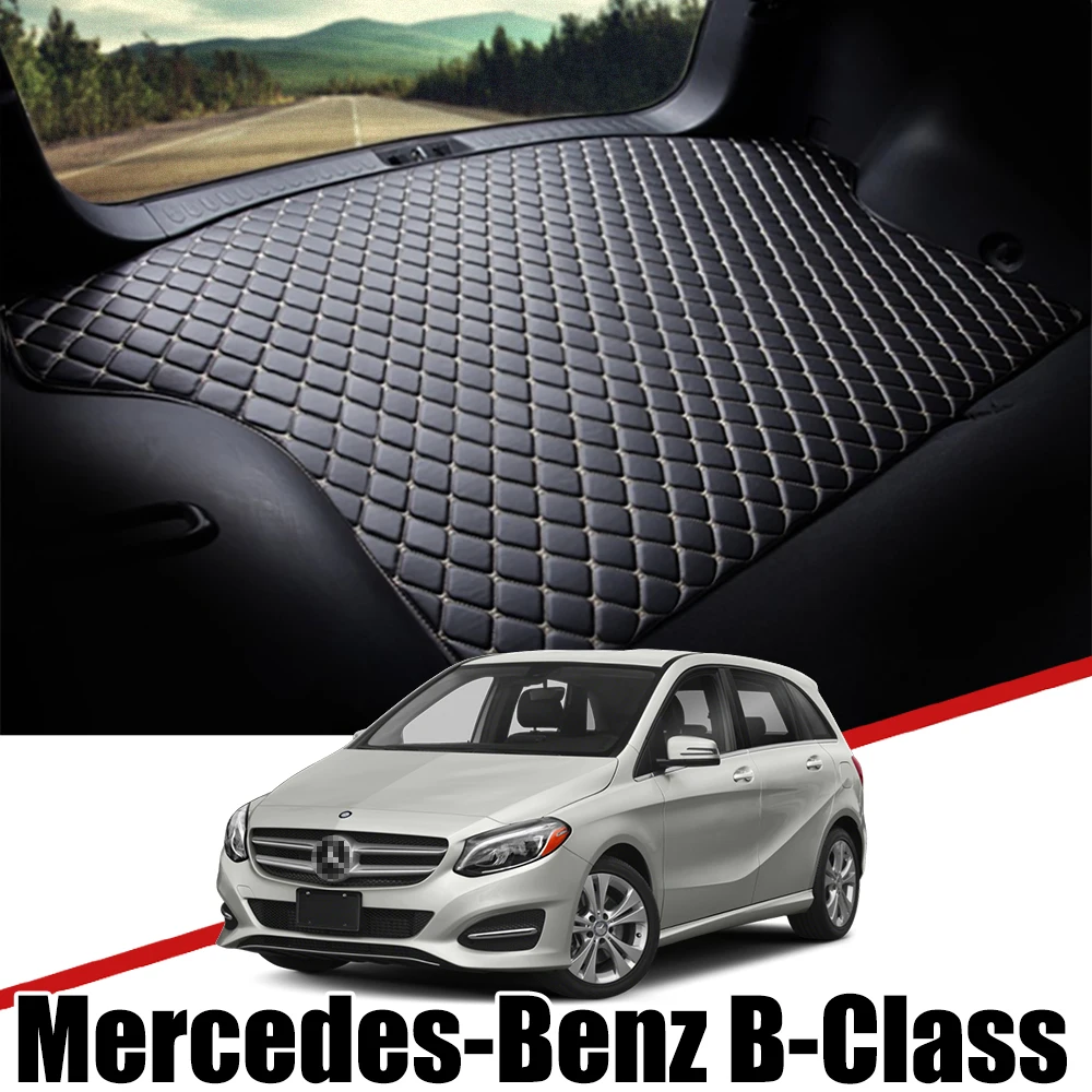 Para Mercedes Benz Clase B 2005 ~ 2020 cuero estera de maletero de coche W245 W246 W247 alfombra cola de carga de almohadilla para botas B160 B180 B200 B220