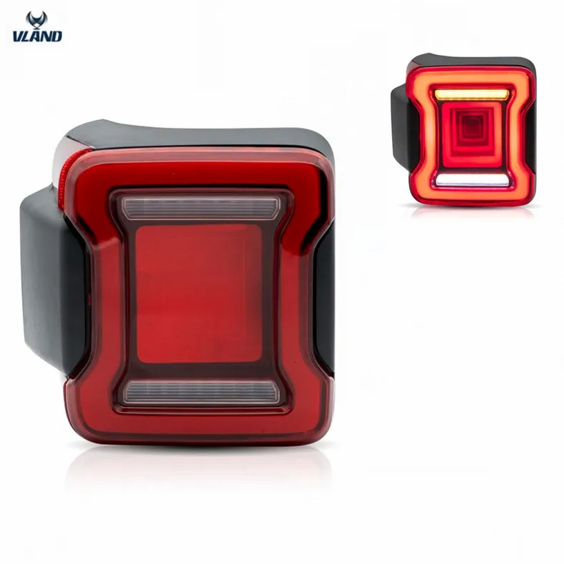 

VLAND factory for Wrangler LED Taillight 2018-UP auto car tail lamp with DRL+Reverse+Brake+Moving turn signal+Tunnel feeling