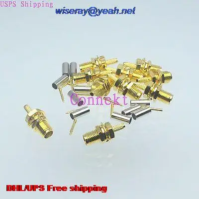 

DHL/EMS 500pcs Connector RPSMA female bulkhead crimp RG174 RG316 LMR100 cable Straight-A3