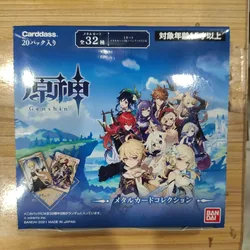 Game Genshin Impact Bandai Metal Card Collection Original Box Blind Box Diluc Klee Keqing 40 Sheets Collector's Edition