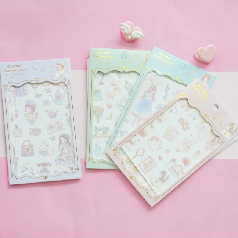 24 упак./лот собственный день Rocco украшения для девочек канцелярские наклейки