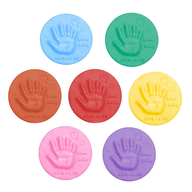 infant photoshoot Baby Footprint Clay  Baby DIY Hand Print Footprint Imprint Baby Care Non-toxic Clay Kit Casting Parent-child Hand Ink Pad Toys newborn baby souvenirs	