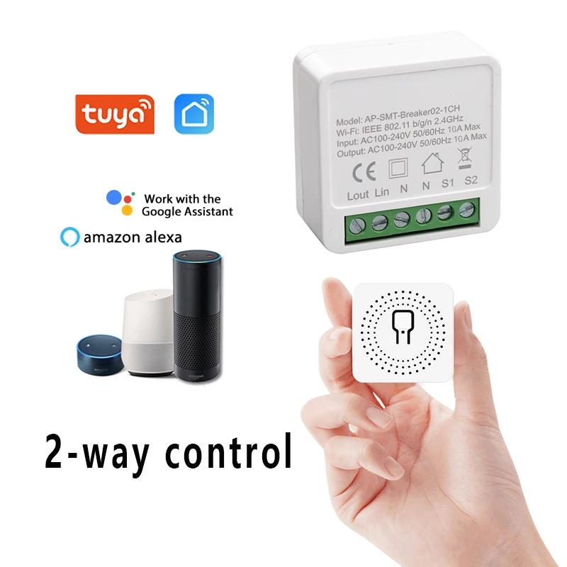 

MINI Wifi Smart Switch 10A 2-way Control Timer Wireless Switches Smart Home Automation Compatible With Tuya Alexa Google Home
