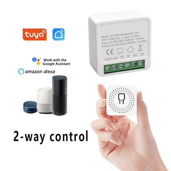 

MINI Wifi Smart Switch 10A 2-way Control Timer Wireless Switches Smart Home Automation Compatible With Tuya Alexa Google Home