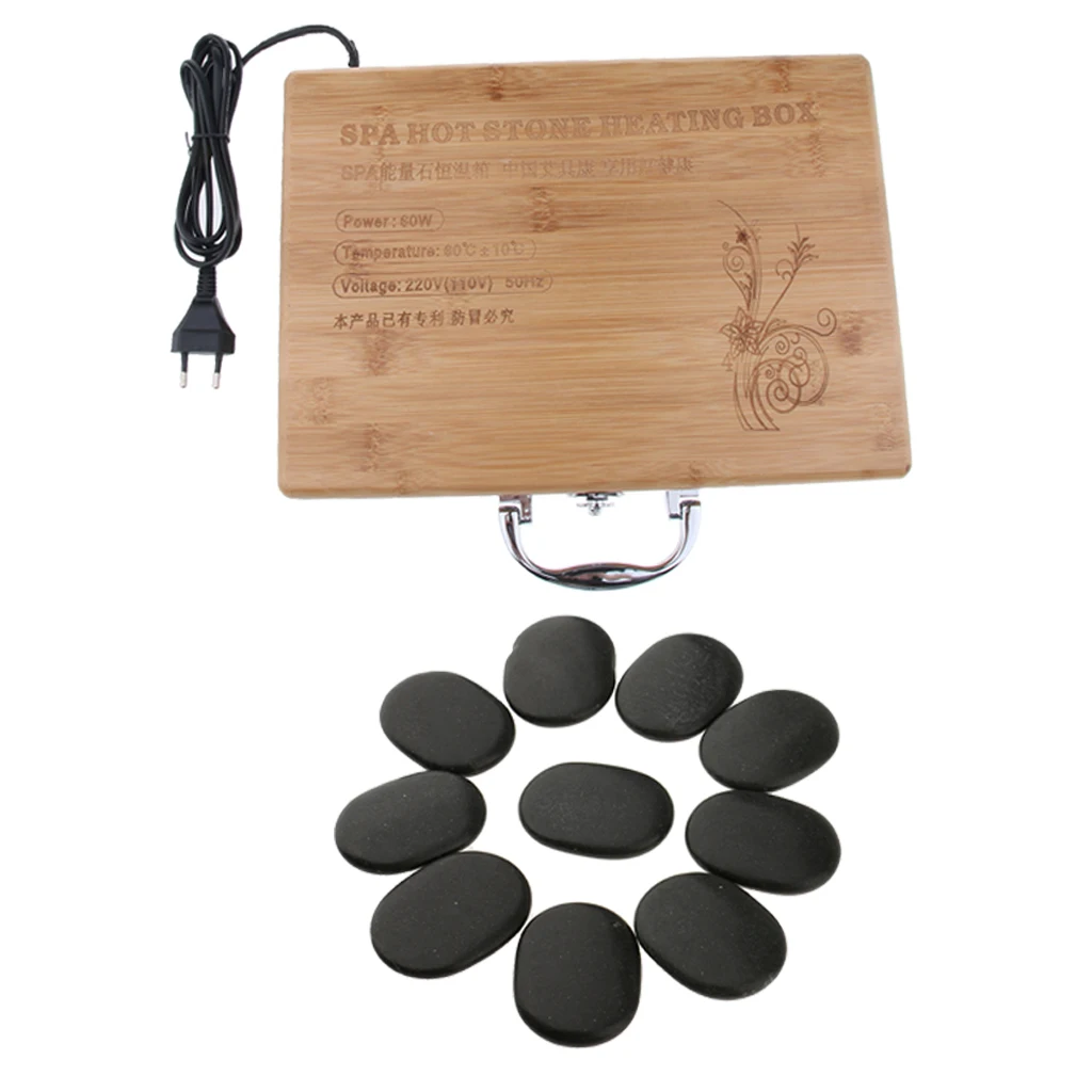 Hot Stone Rock Heating Box Warmer Device Massage Stone Warmer Case Heater Set EU Plug 