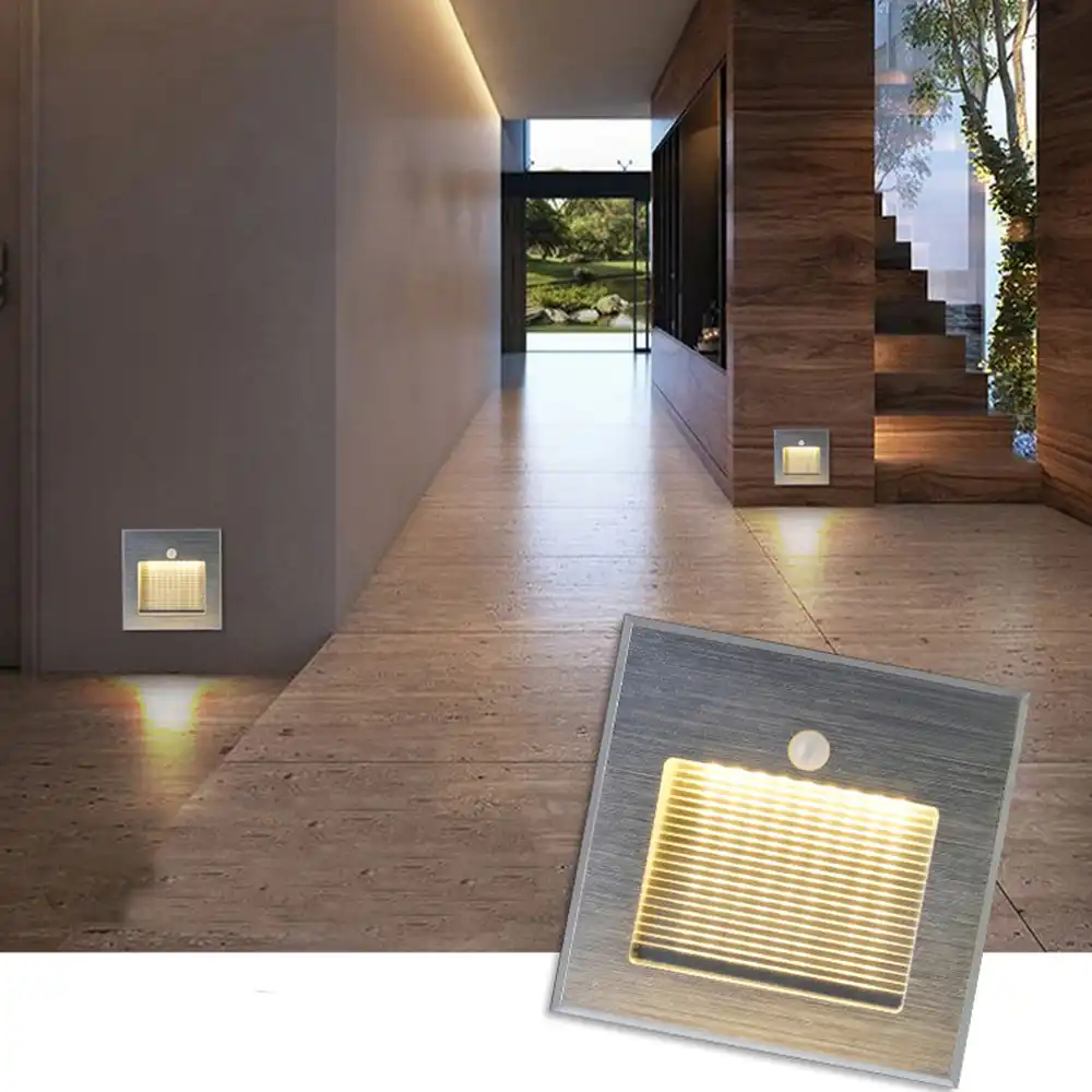 Detector de movimiento PIR IP65 + Sensor de luz Led, luces de escalones