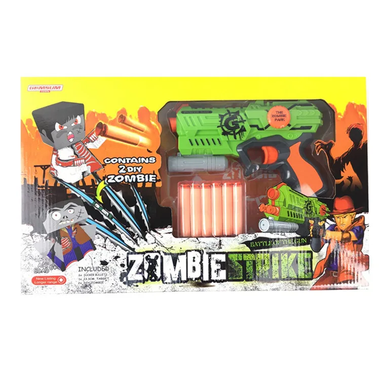

Cross Border for Soft Bullet Cap Gun Shooting Games Toy Soft Bullet Gun Standard Configuration Send Two DIY Zombie