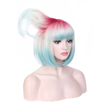 

Short Blonde Wigs Special Bob Wig With Bangs For Black Women High Quality Synthetic Hair Cosplay Party Wigs BY113