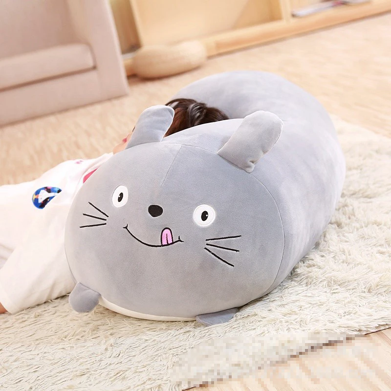 Totoro 30 см плюшевая подушка в виде животных, милые Толстые собаки кота Тоторо Пингвин свинка лягушка плюшевая игрушка милые плюшевые домашние тапочки с изображением ребенка подарок kawaii - Цвет: Totoro