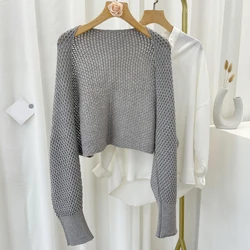 Women's Knitted Fake Collars for Sweater Half Shirt Top Blouse Warm Knitted Detachable False Collar Sweater Decorative