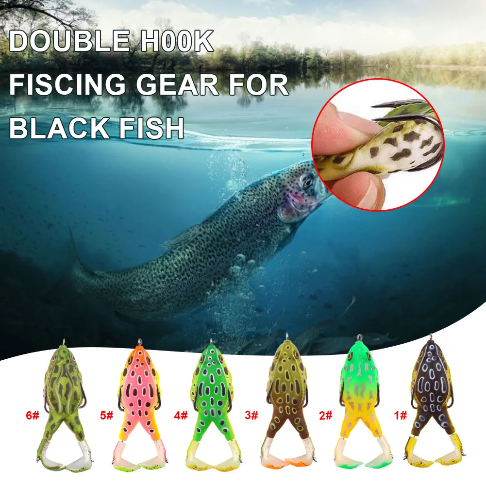 

1pcs/lot 9cm/13.6g Double Propeller Hook Frogs Soft Bait Silicone Bait Fishing Lure Frog Lure Artificial Fishing Fake Bait