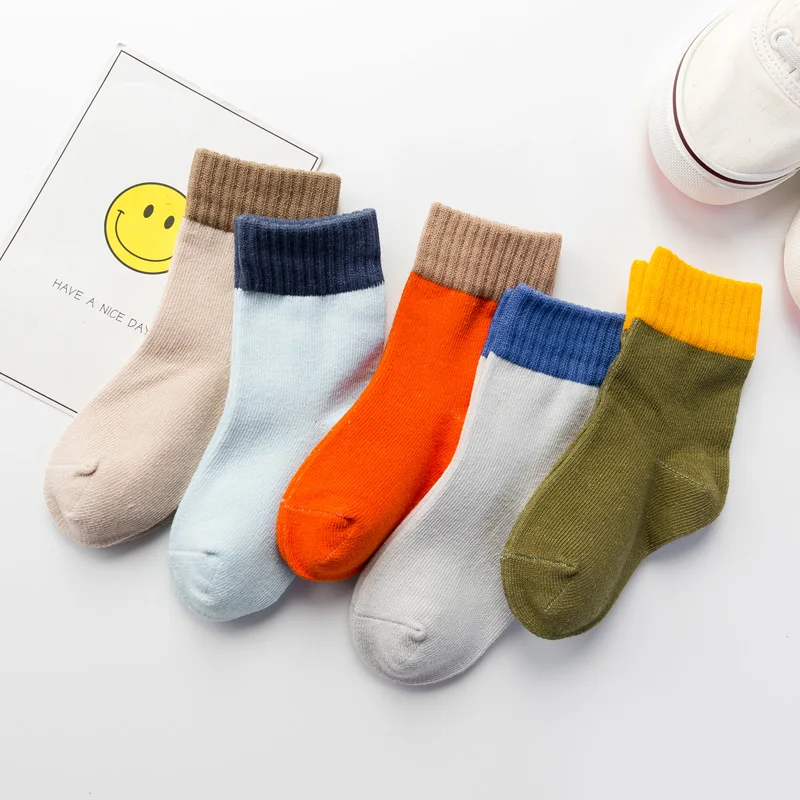 5 пар, высококачественные однотонные хлопковые носки в полоску для маленьких девочек носки для новорожденных мальчиков детские носки-тапочки для малышей Miaoyoutong - Цвет: 0013-suse