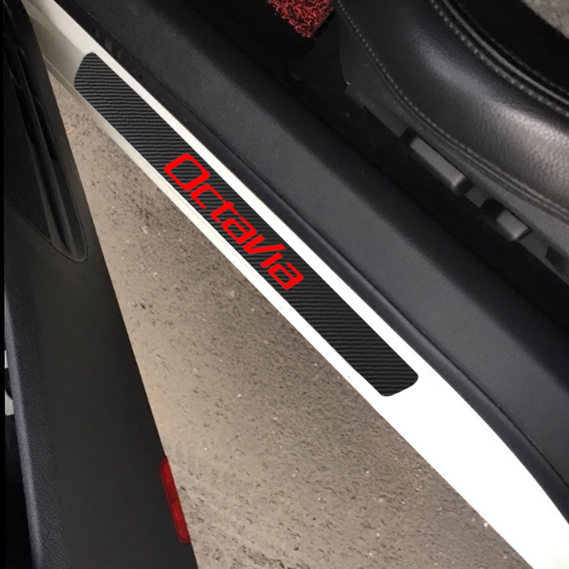 4PCS Waterproof Door Sill Protector Carbon Fiber Door Protection Sticker for skoda octavia a 5 a 7 2 Car accessories Automobiles 4PCS Waterproof Door Sill Protector Carbon Fiber Door Protection Sticker for skoda octavia a 5 a 7 2 Car accessories Automobiles